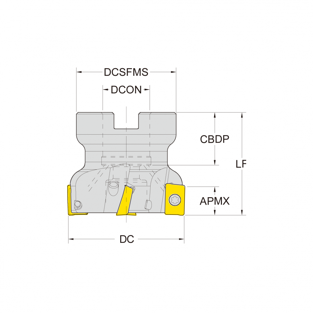 Корпус фрезы со сменными пластинами NC-AP10-D040-A16-Z05-H