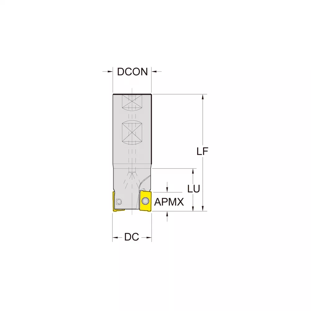 Корпус фрезы со сменными пластинами NC-AP10-D12-W16-L100-Z01-H