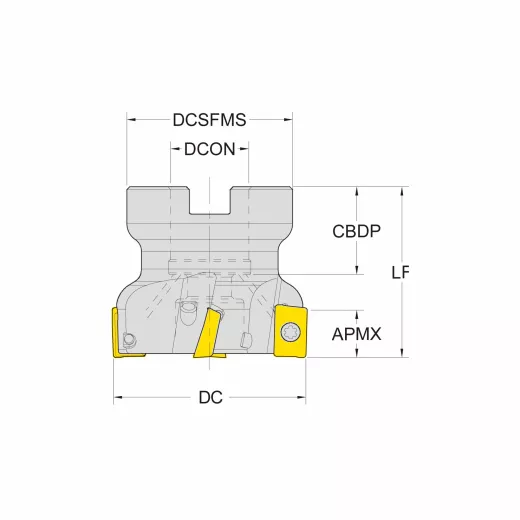 Корпус фрезы со сменными пластинами NC-AP16-D040-A16-Z04-H
