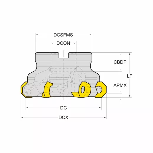 Корпус фрезы со сменными пластинами NC-OD0605-D080-A27-Z06-H