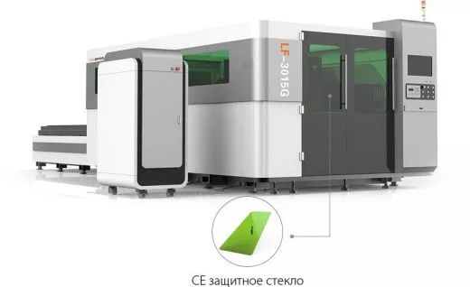 Оптоволоконный лазерный резак с защитной кабиной и сменным палетами LF3015G
